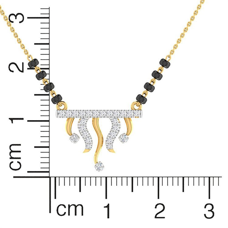 Dazzling Waves Diamond Short Mangalsutra 18K