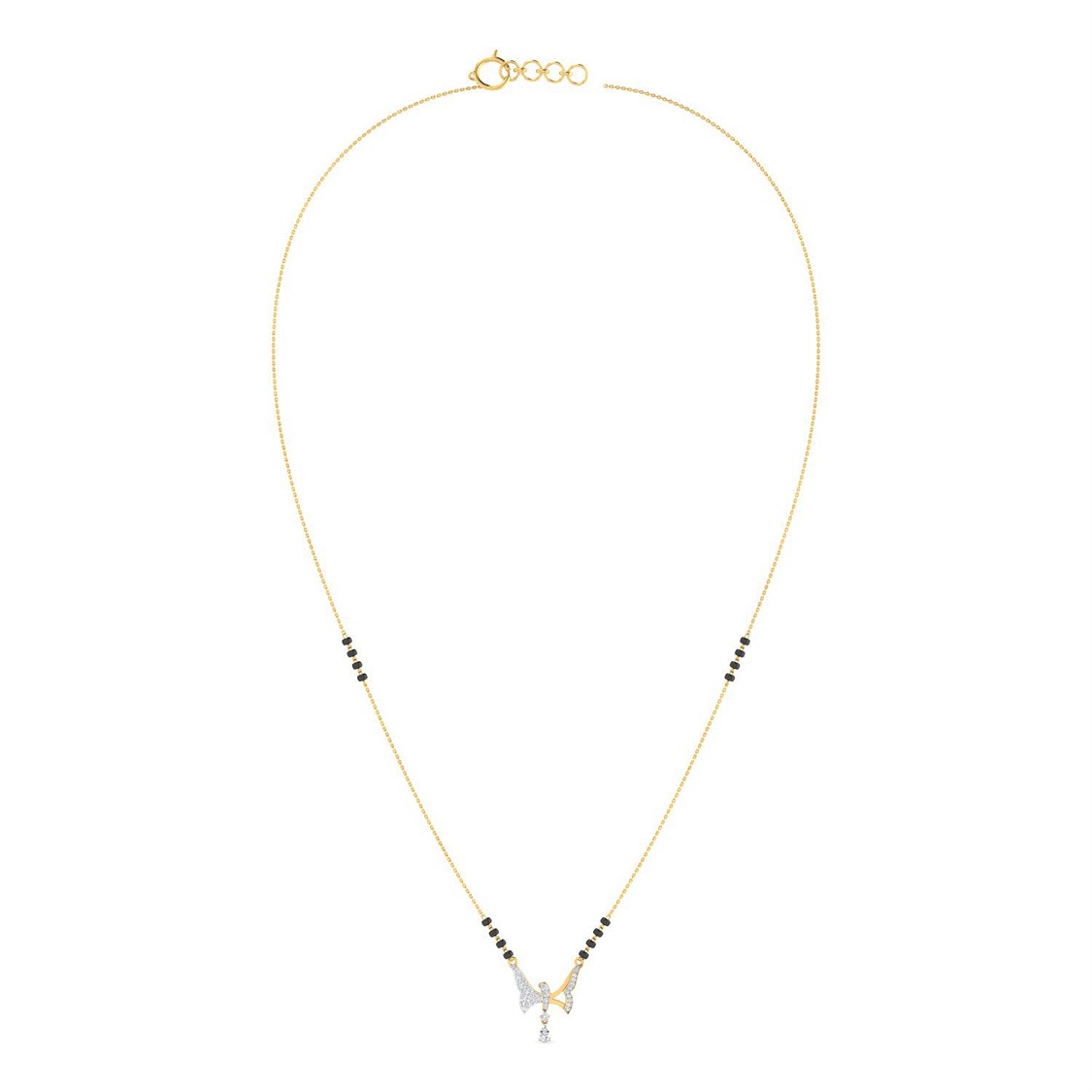 Dazzling Butterfly Diamond Short Mangalsutra 18K