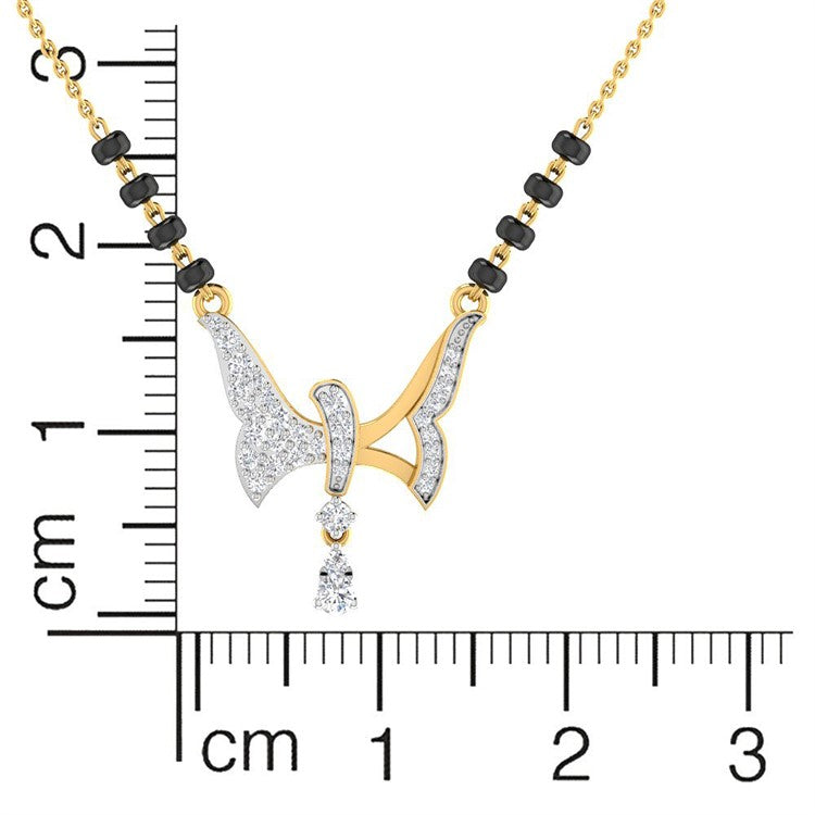 Dazzling Butterfly Diamond Short Mangalsutra 18K