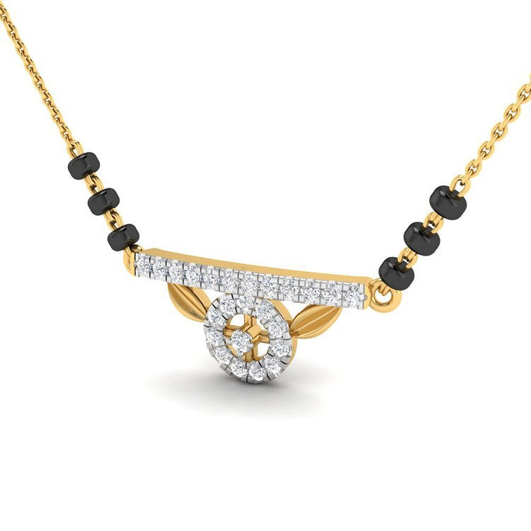 Spherical Dazzle Diamond Short Mangalsutra 18K