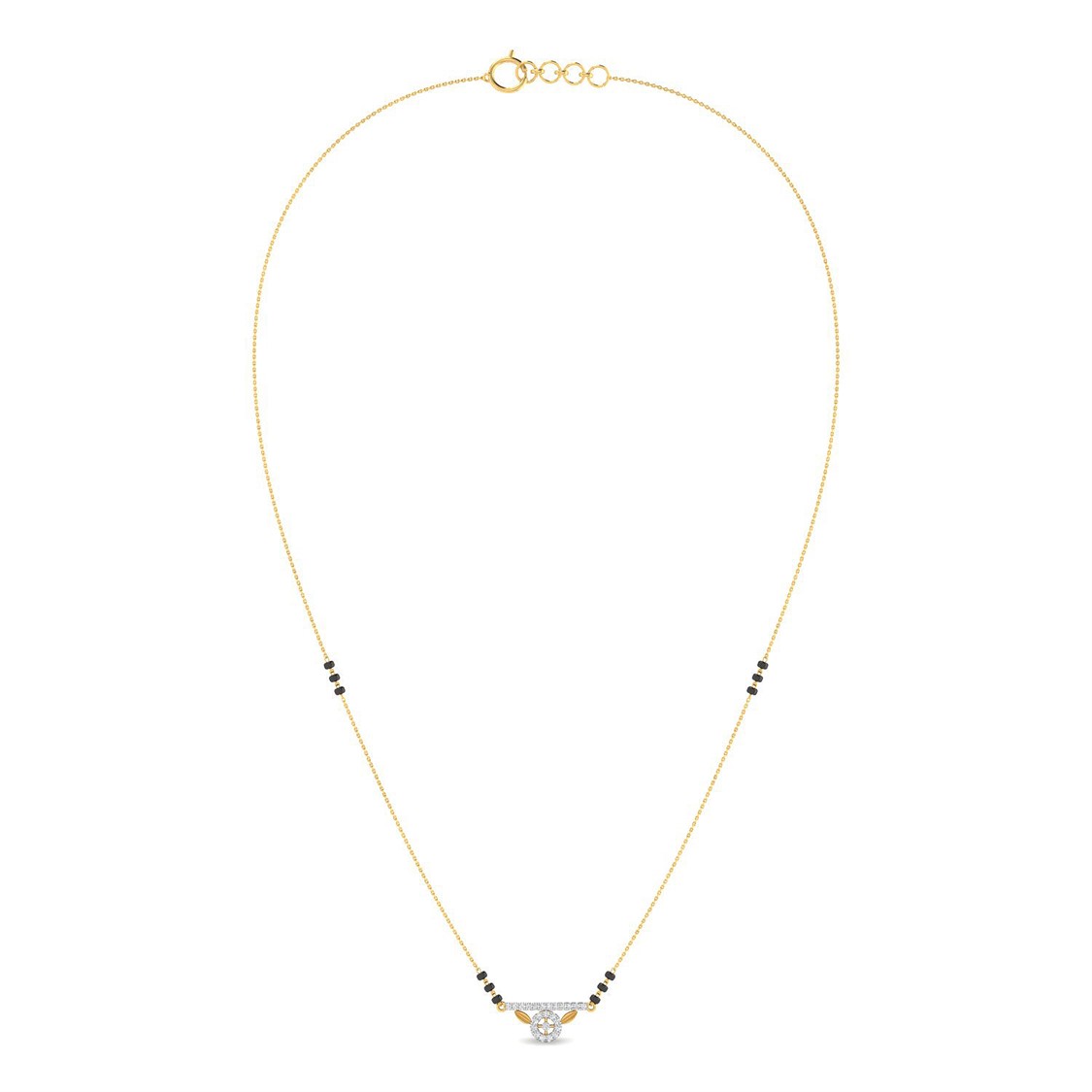 Spherical Dazzle Diamond Short Mangalsutra 18K