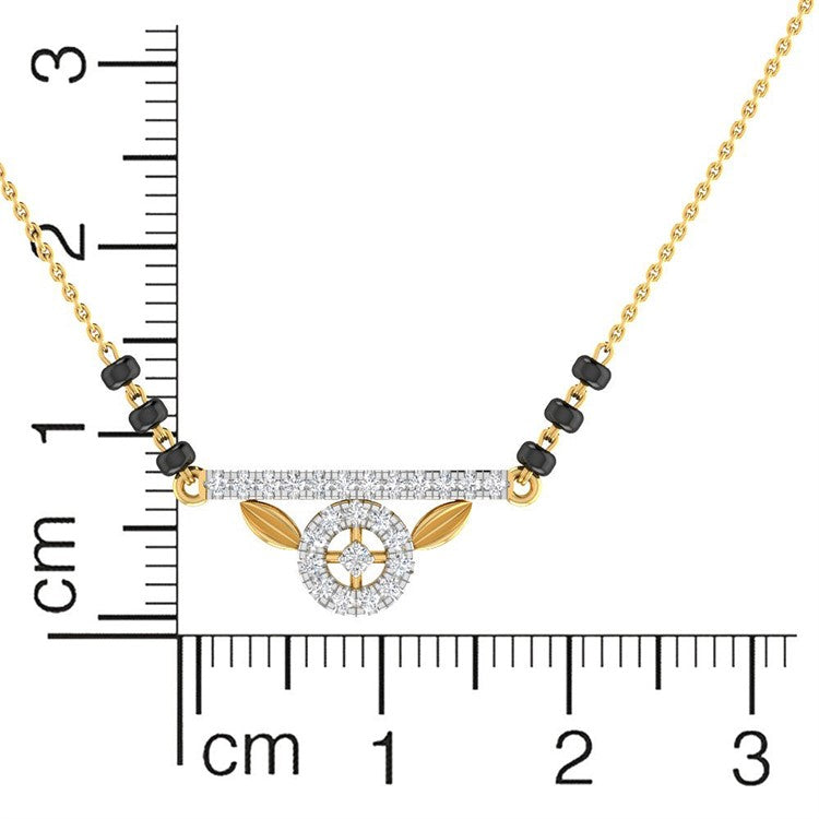 Spherical Dazzle Diamond Short Mangalsutra 18K