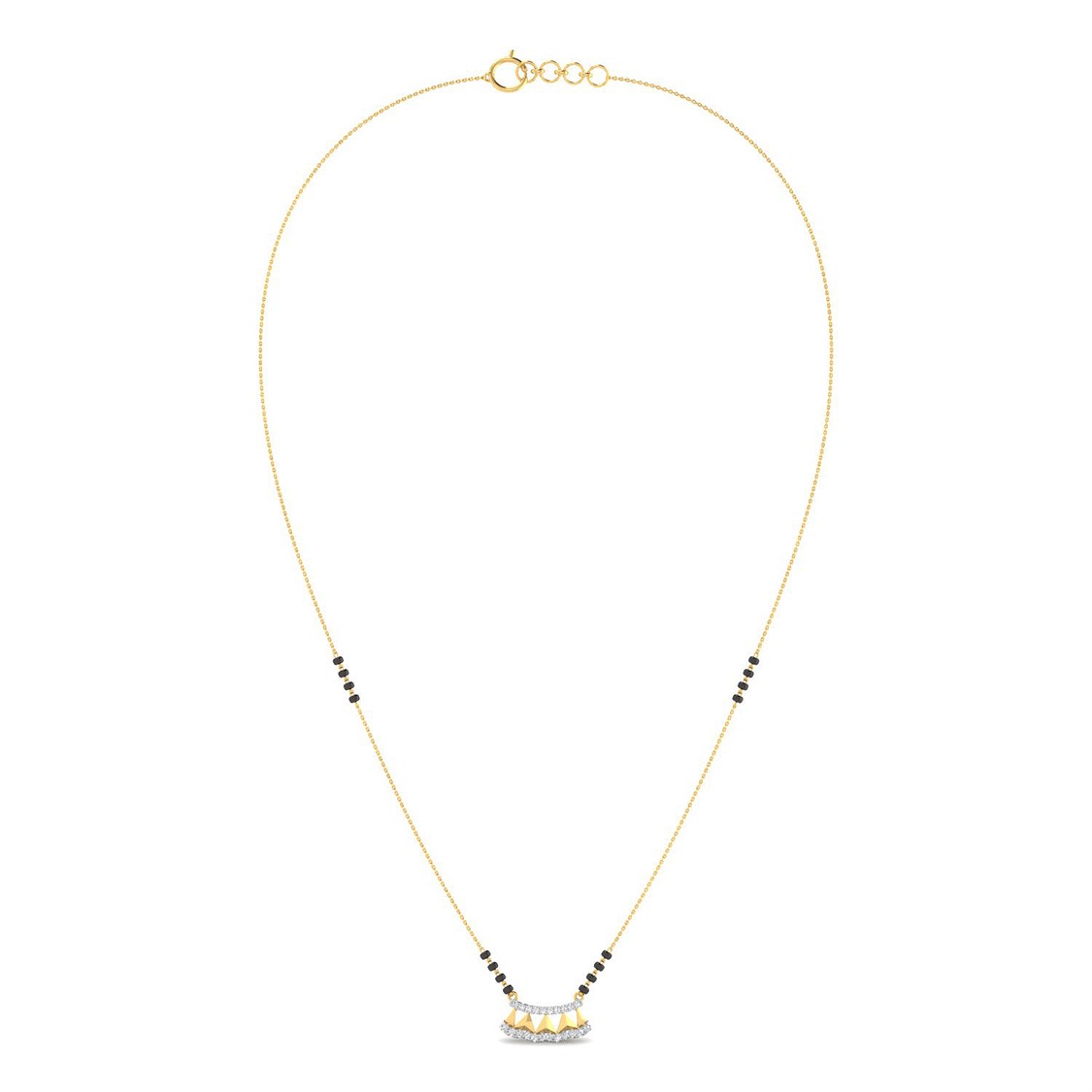 Gleaming Trigonal Elegance Diamond Short Mangalsutra 18K