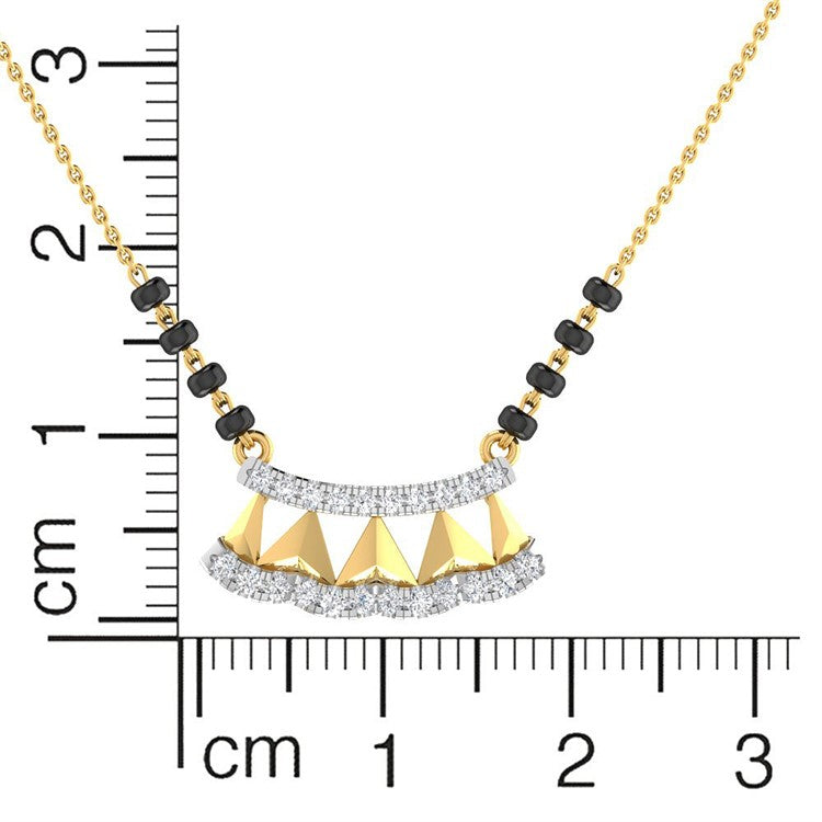 Gleaming Trigonal Elegance Diamond Short Mangalsutra 18K