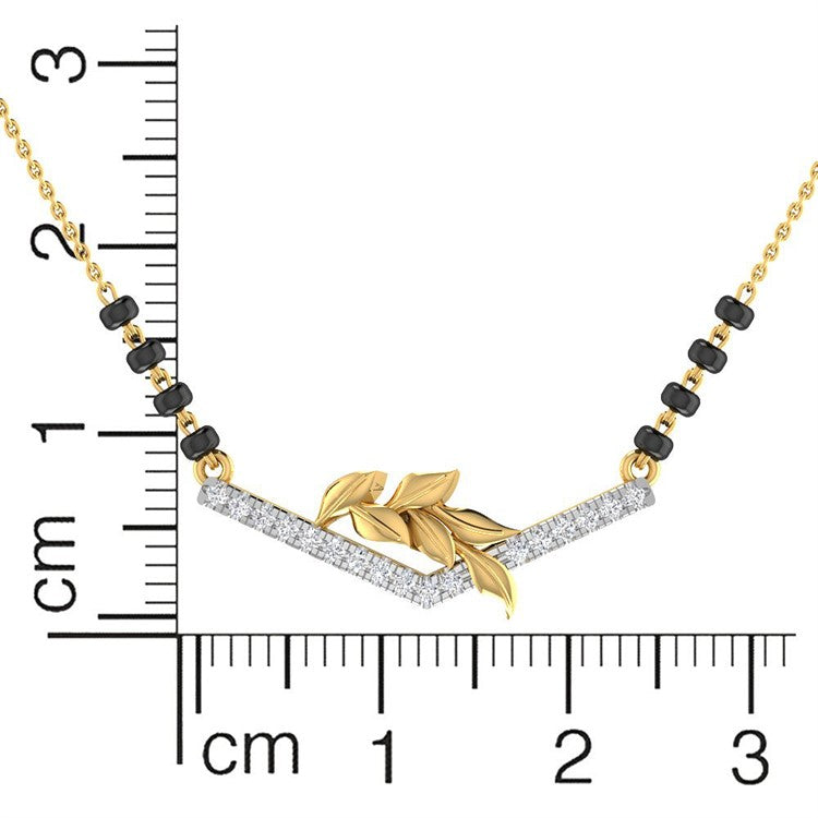 Dazzling Leaves 18K Diamond Short Mangalsutra