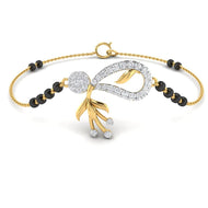 Radiant 18K Diamond Leaflet Mangalsutra Bracelet