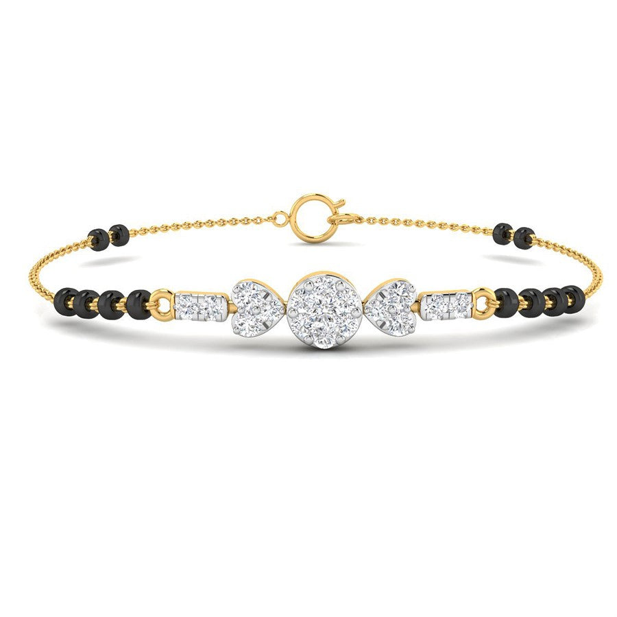 Modern Charm Diamond Mangalsutra Bracelet 18K Gold