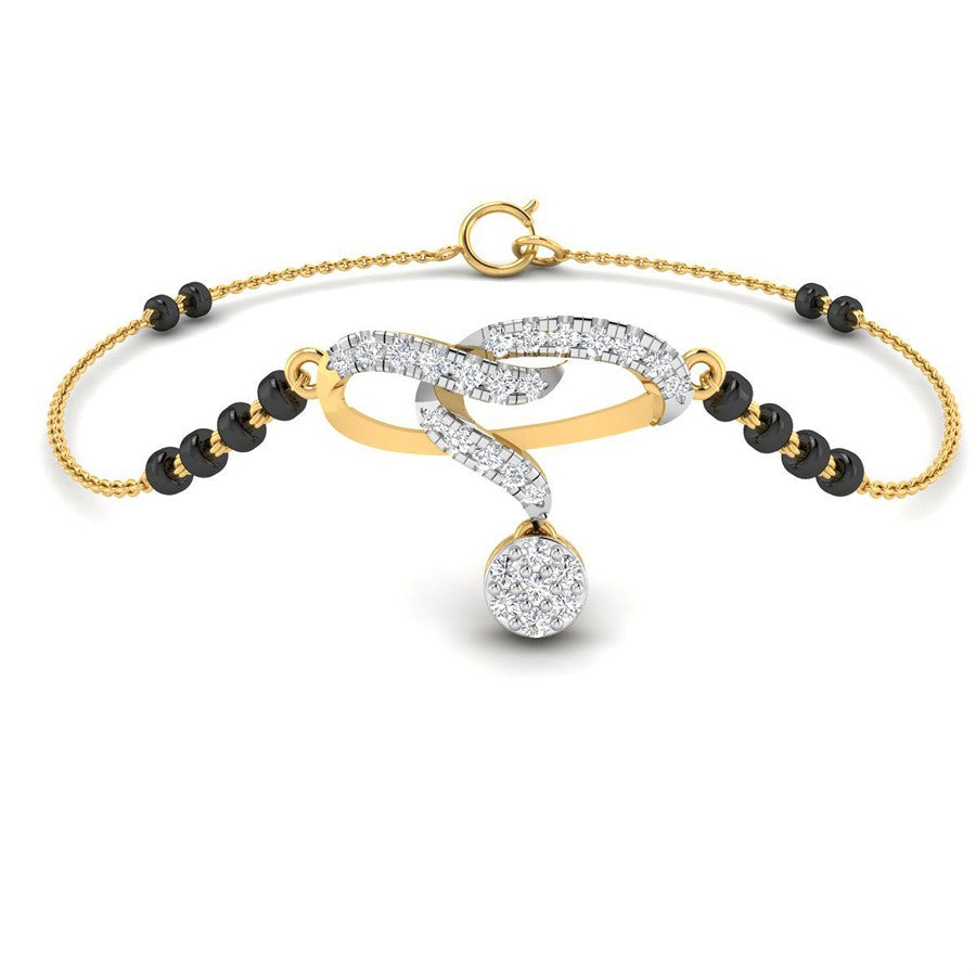 18K Diamond Mangalsutra Bracelet with Minimalistic Glow