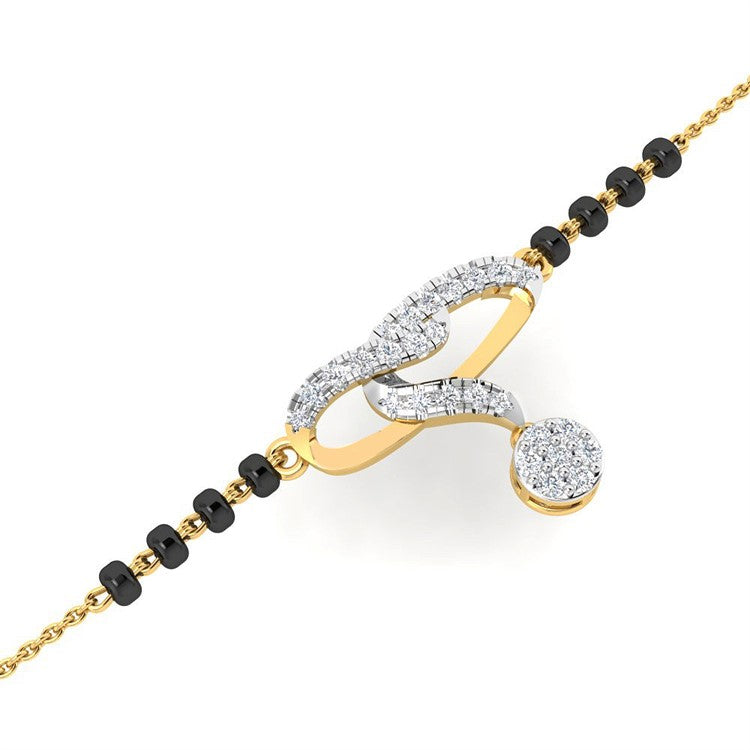 18K Diamond Mangalsutra Bracelet with Minimalistic Glow