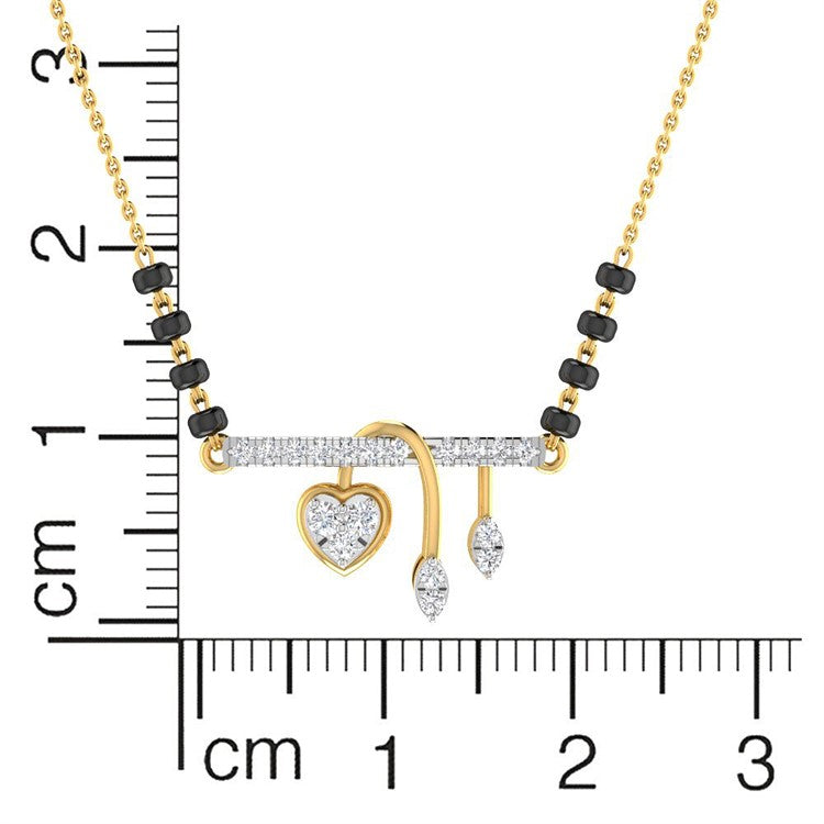 Shimmering Heart Diamond Mangalsutra Bracelet 18K