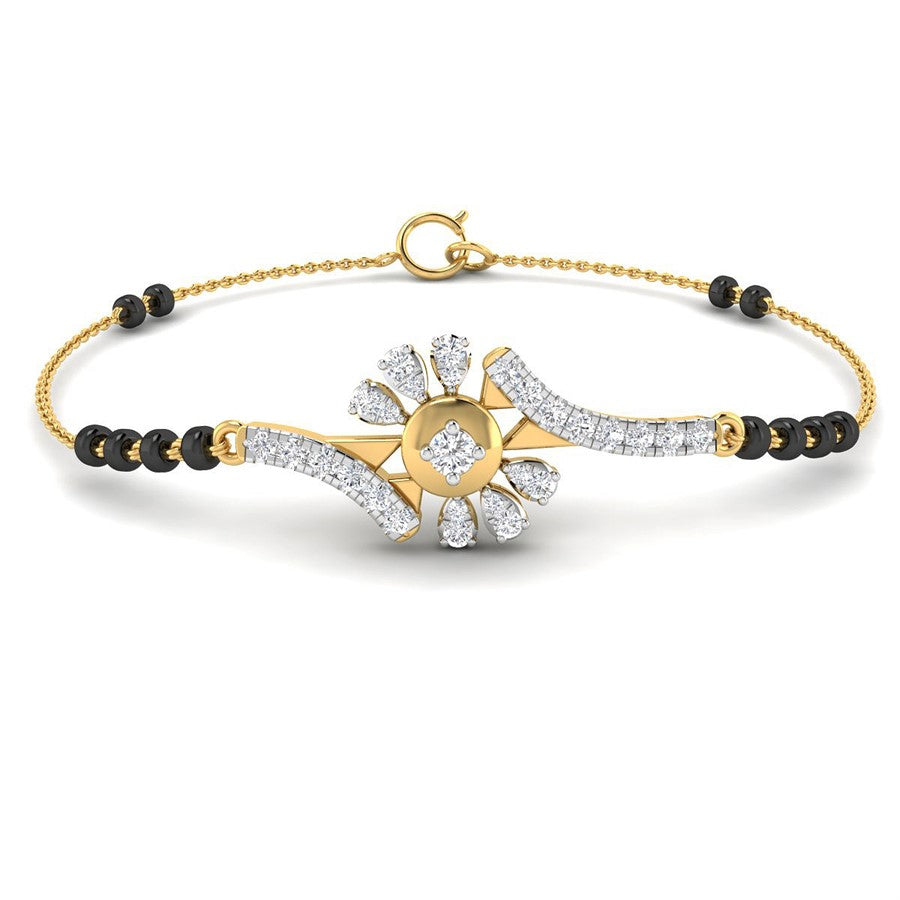 18K Diamond Blossom Mangalsutra Bracelet