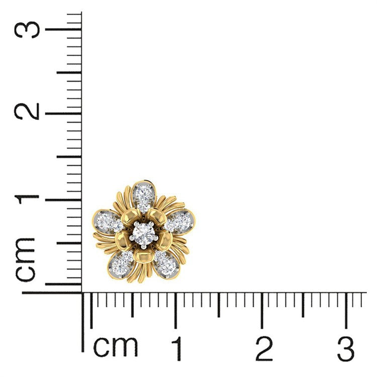 18K Everyday Luxury Floral Charm Diamond Studs