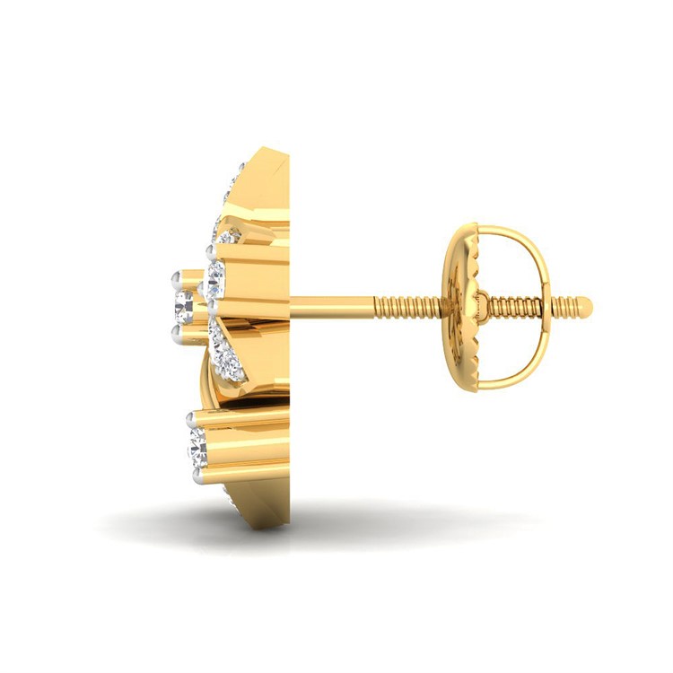 Intricately Crafted Floral Motif 18K Diamond Studs