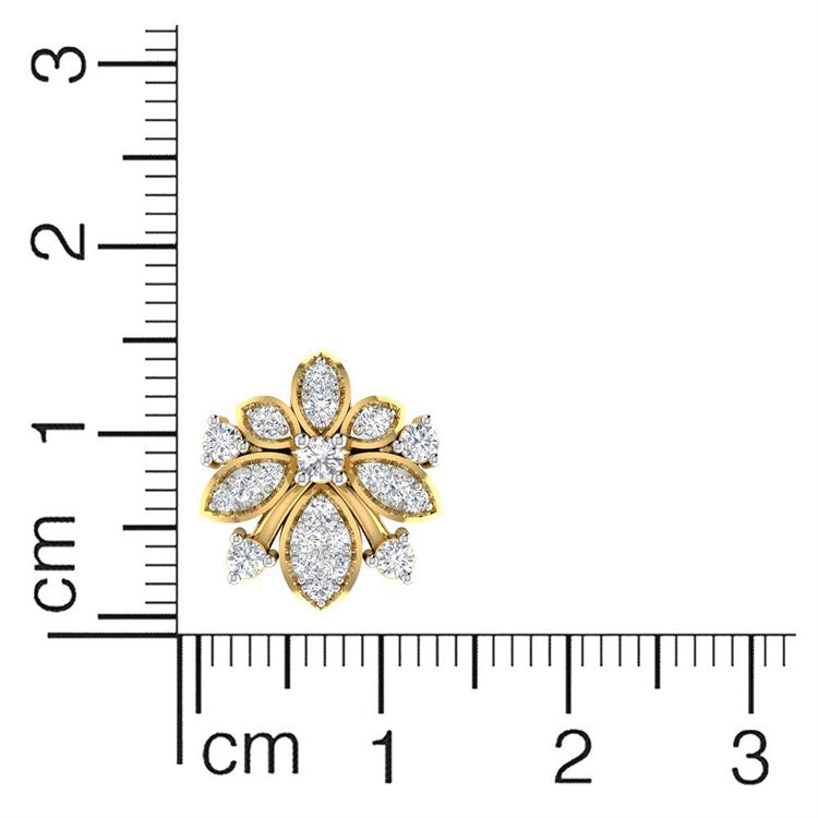 Intricately Crafted Floral Motif 18K Diamond Studs