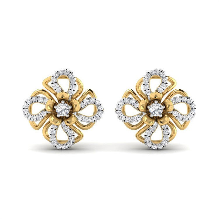 Colourfully Radiant Full Bloom 18K Diamond Studs