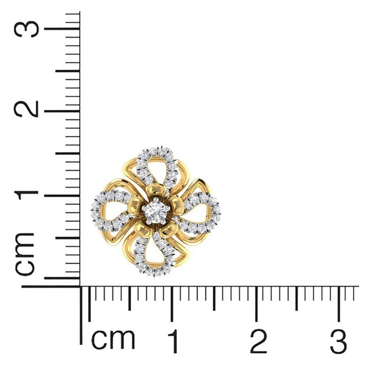 Colourfully Radiant Full Bloom 18K Diamond Studs