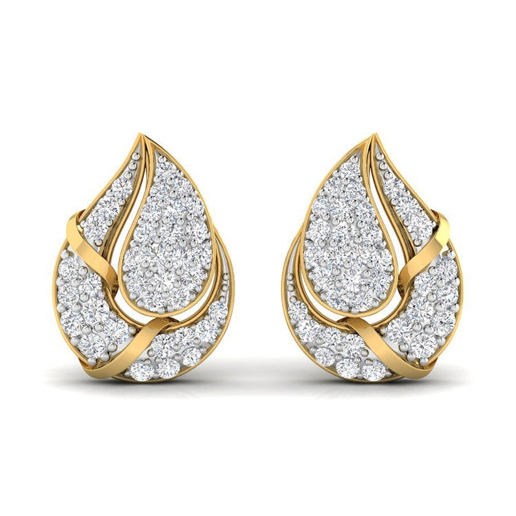 Gorgeous Paisley Shine 18K Stud Earrings
