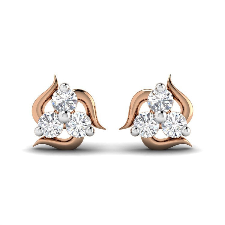 18K Starfish Gold Stud Earrings with Sunlit Detail