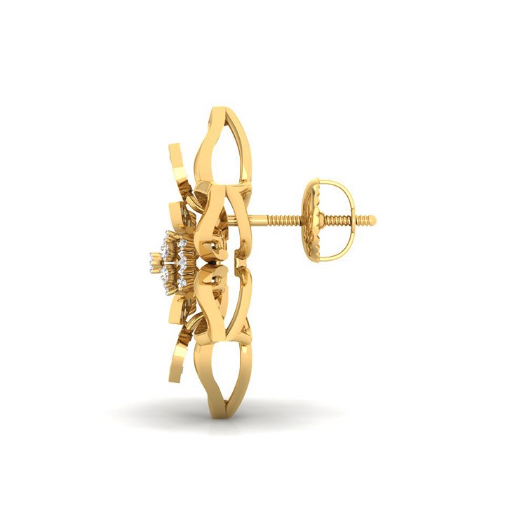 18K Diamond Floral Studs for a Chic Statement