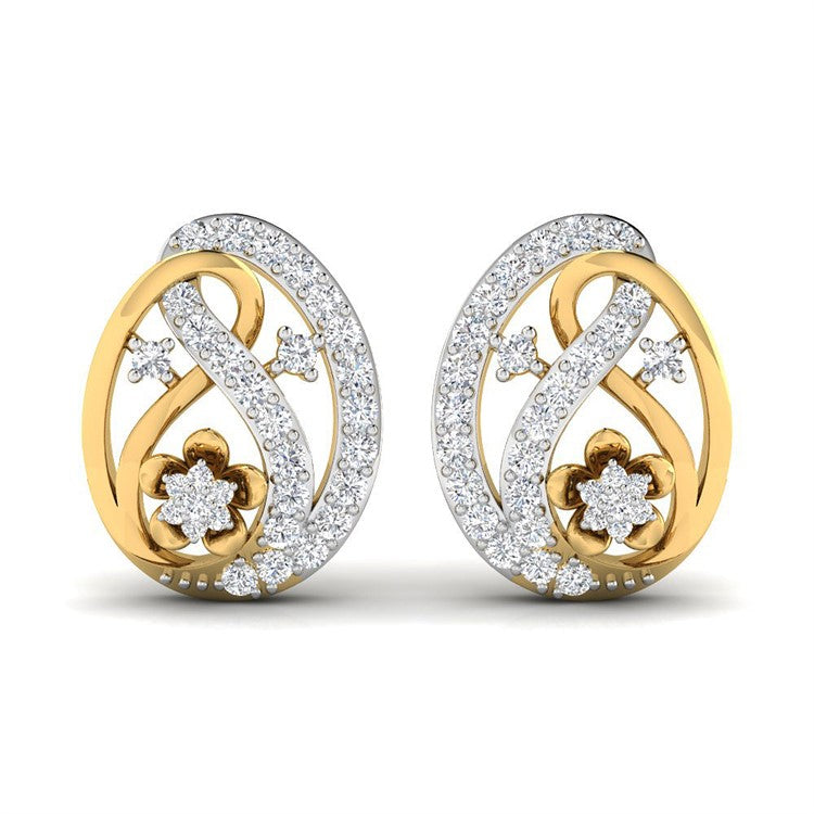 Gracefully Stunning Gold Studs 18K