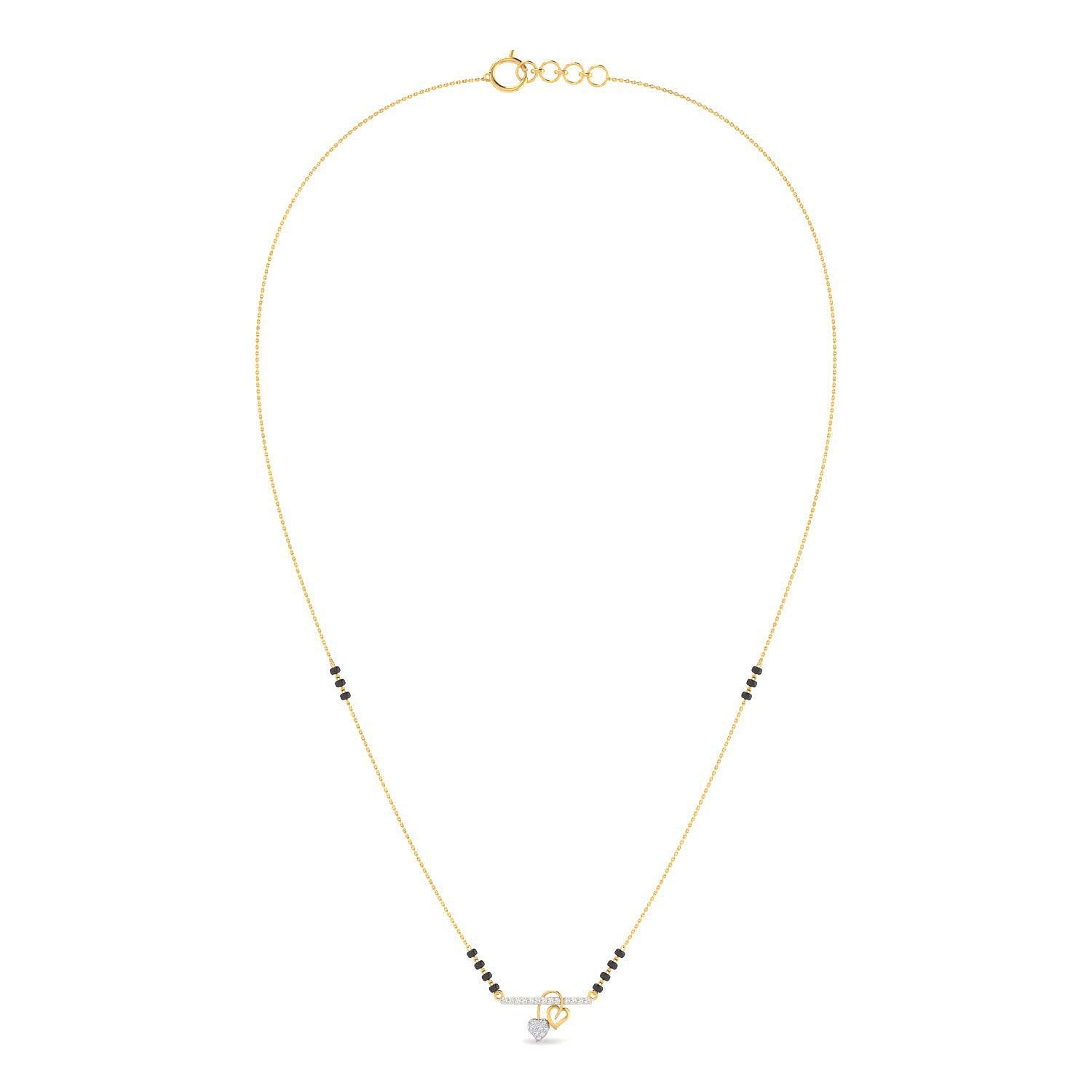 Dainty Heart Dazzle Diamond Short Mangalsutra 18K