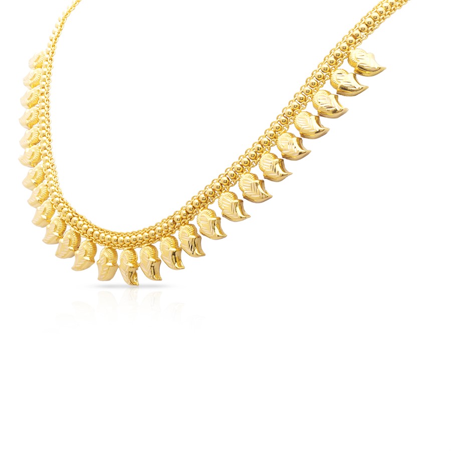 Contemporary Paisley Elegance Gold Short Necklace