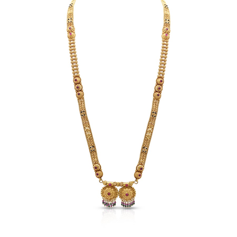 Shimmering Flora Flair 22K Gold Long Mangalsutra