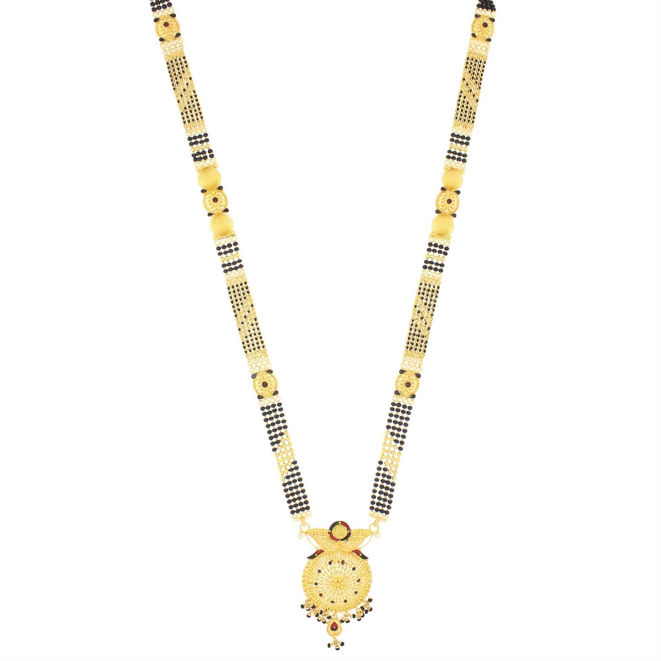 Effortlessly Sleek 22K Gold Long Mangalsutra