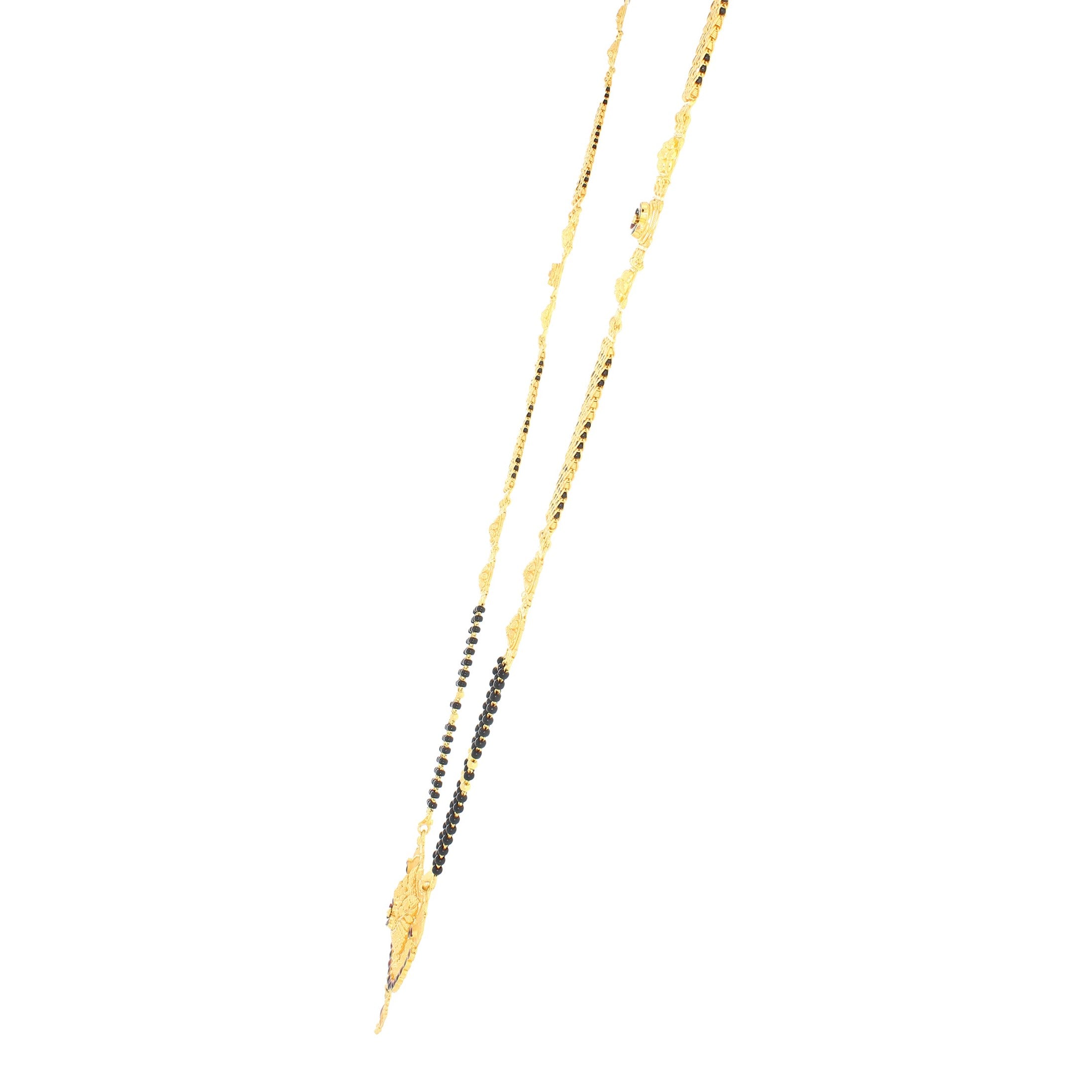 22K Graceful Floral Long Mangalsutra