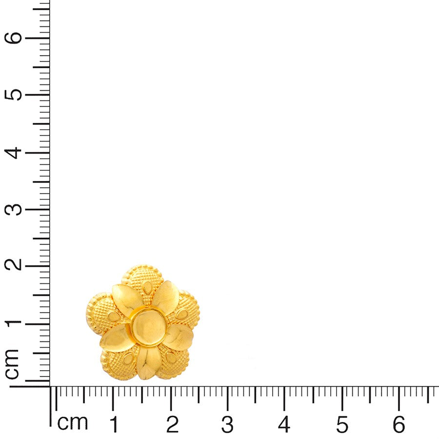 22K Floral Gold Earrings with Classic Elegance