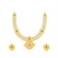 Vintage Cuboid Elegance Gold Short Necklace