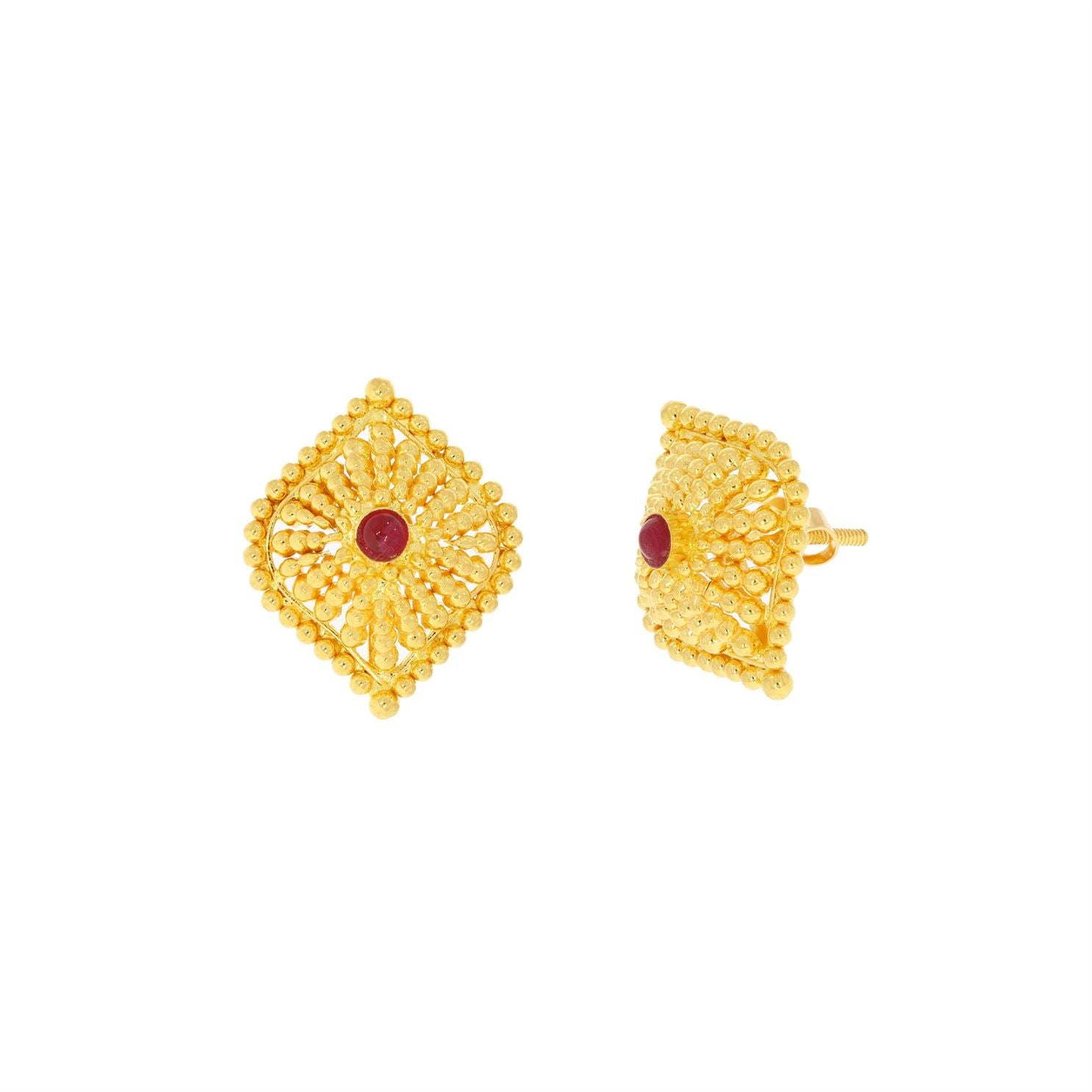 Vintage Cuboid Elegance Gold Short Necklace