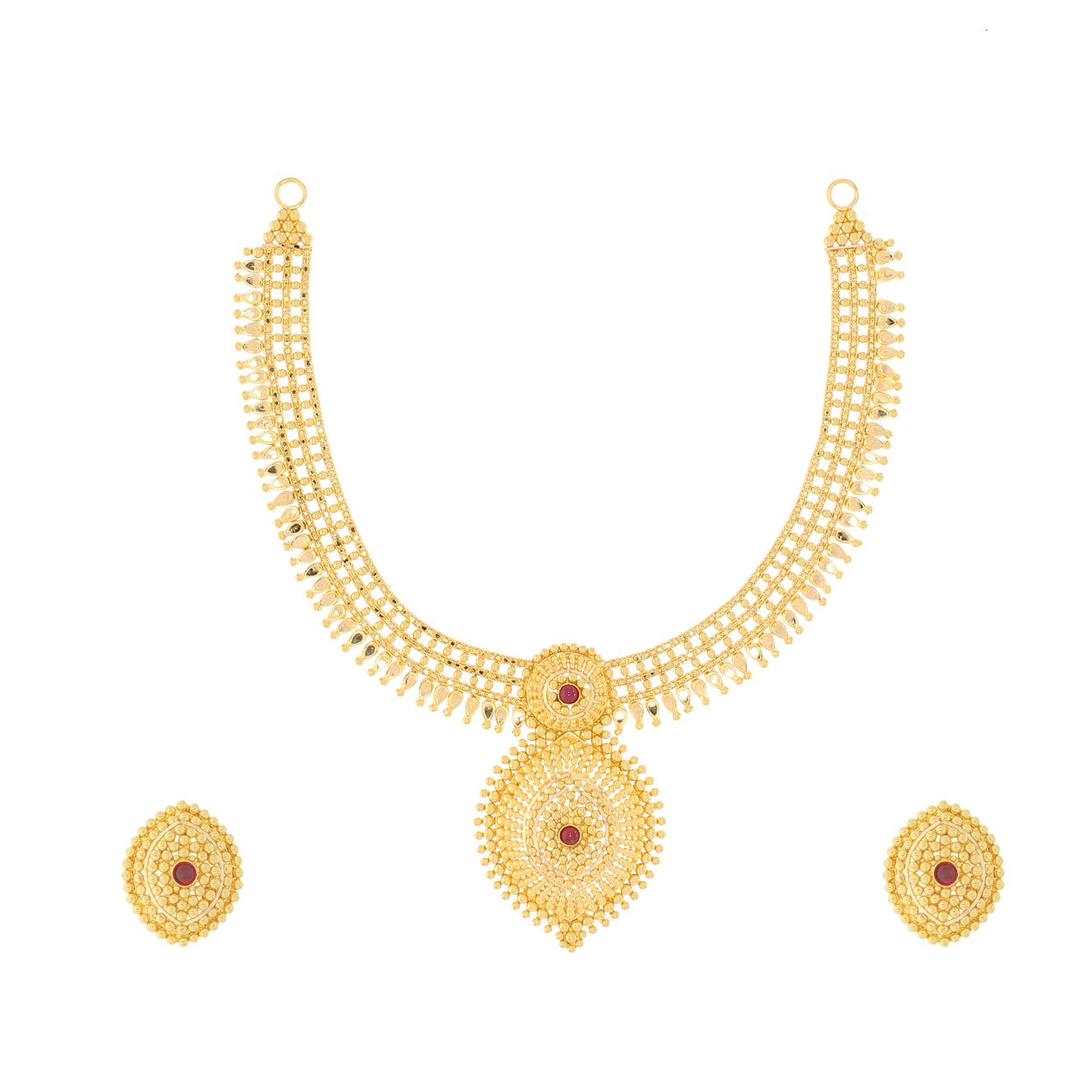 Vintage Paisley Shine Gold Short Necklace