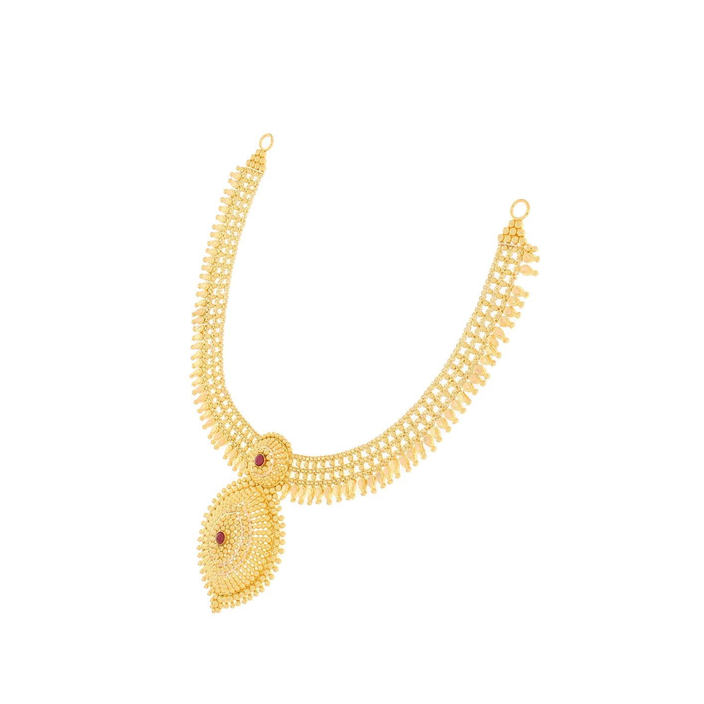 Vintage Paisley Shine Gold Short Necklace