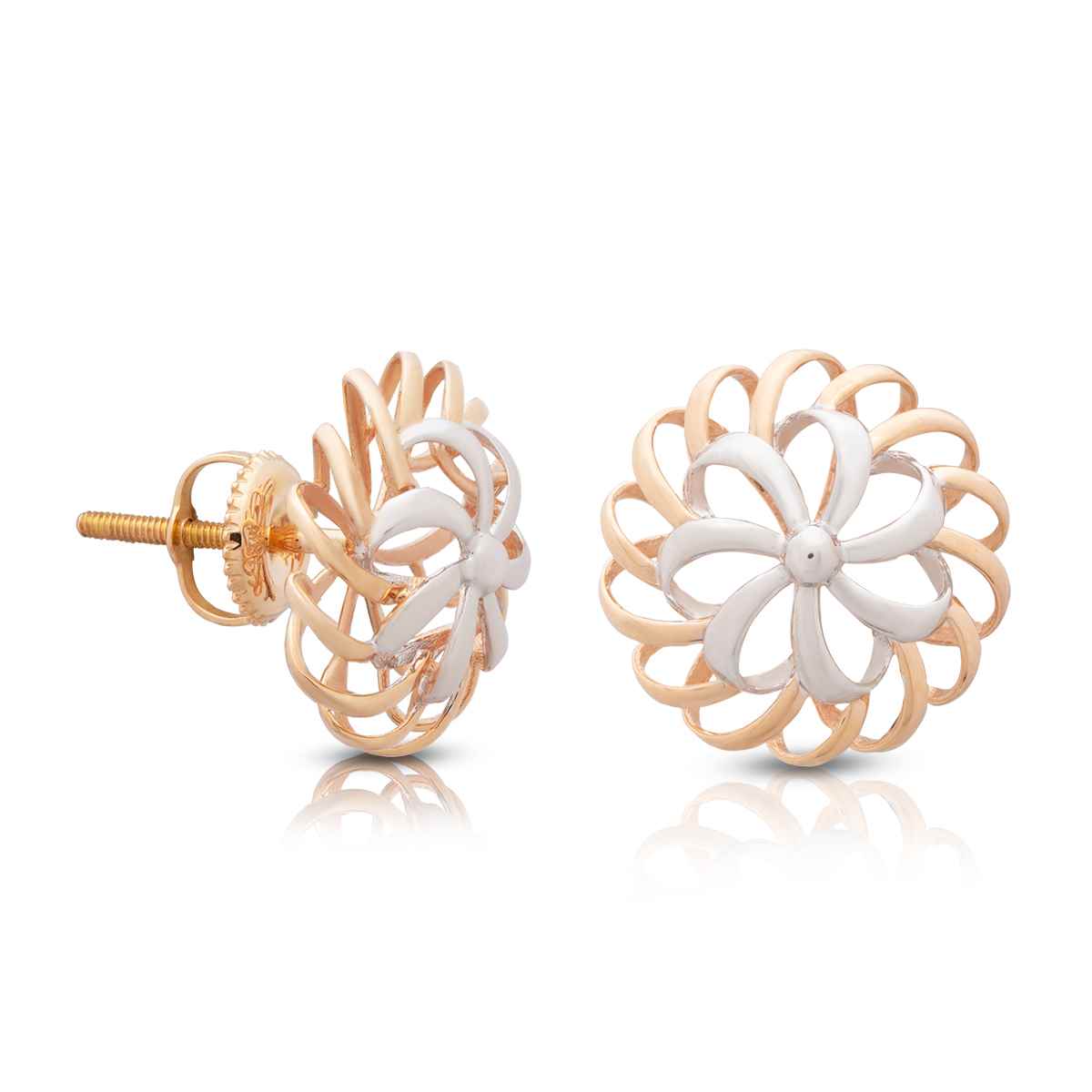 18K Floral Grace Gold Stud Earrings