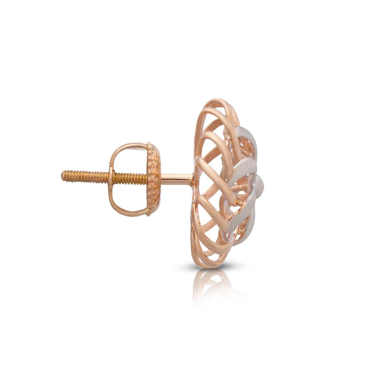 18K Floral Grace Gold Stud Earrings