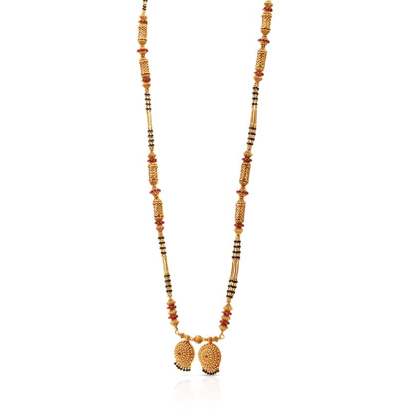 Charming Dainty 22K Gold Long Mangalsutra