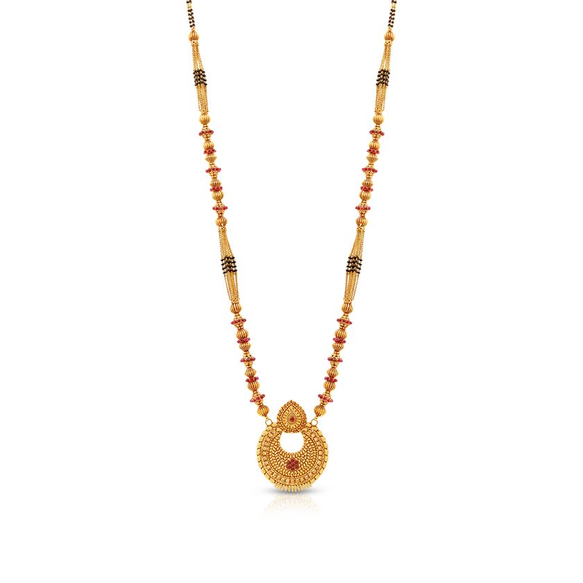 Gold Bead Elegance 22K Gold Long Mangalsutra