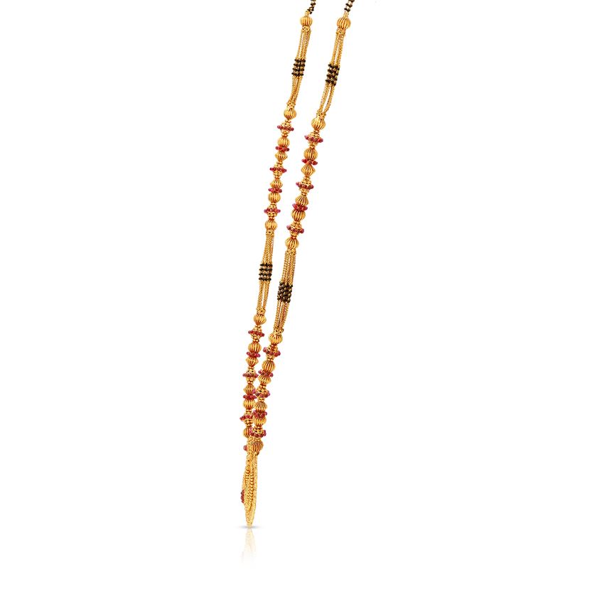 Gold Bead Elegance 22K Gold Long Mangalsutra