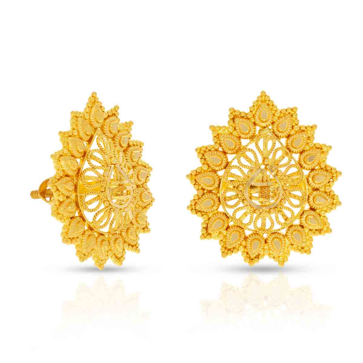 Radiant Sun Charm 22K Gold Studs