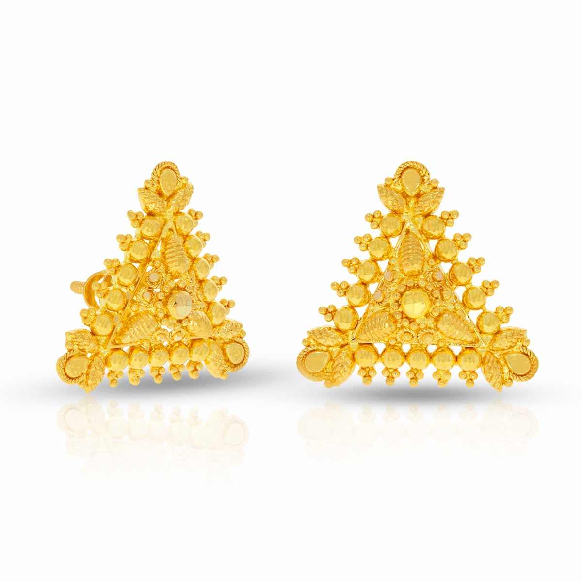 22K Golden Elegance Box Studs with Fine Artistry