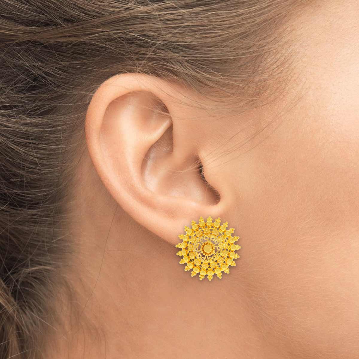 Vintage Elegance 22K Gold Studs