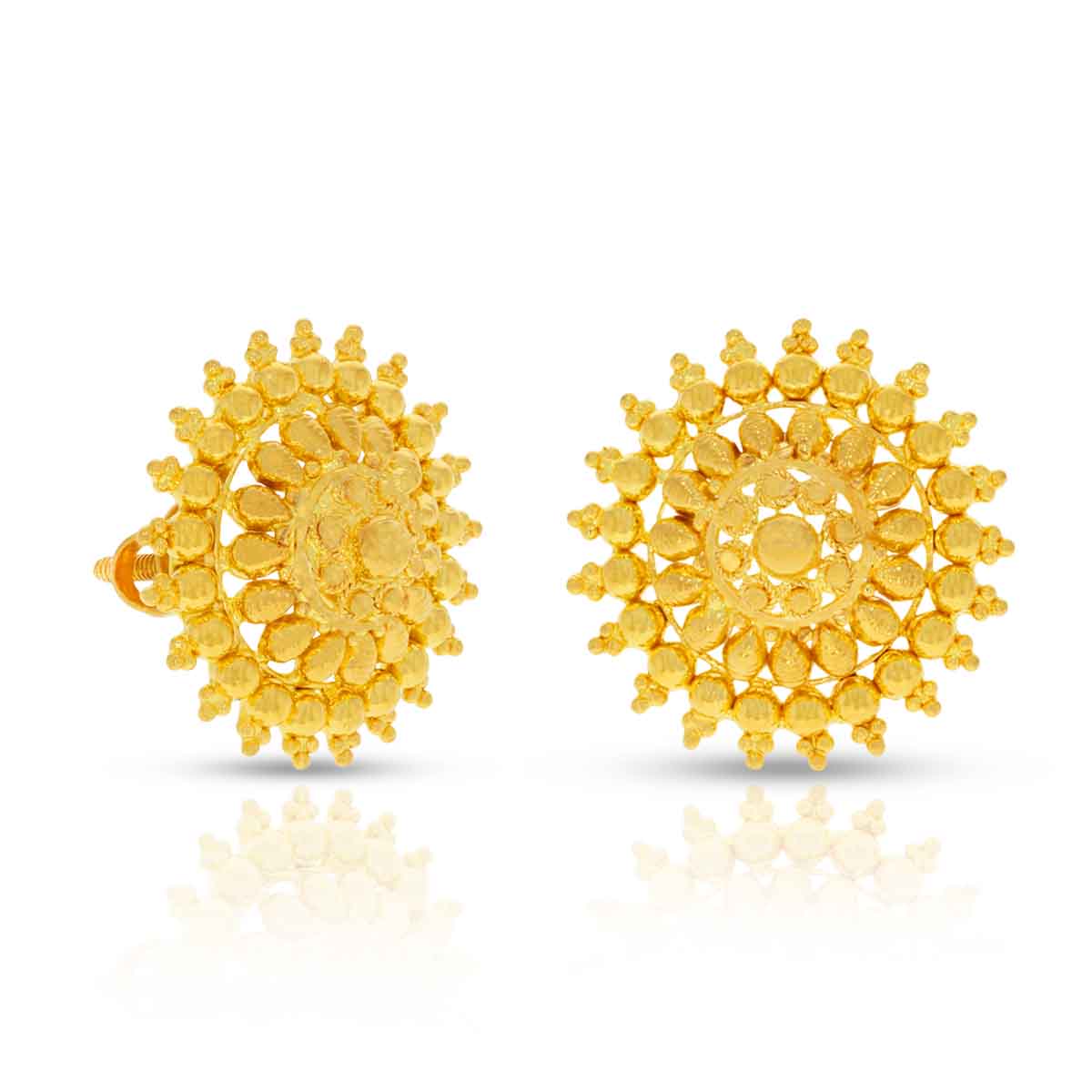 22K Trigonal Gold Studs with Modern Minimalism