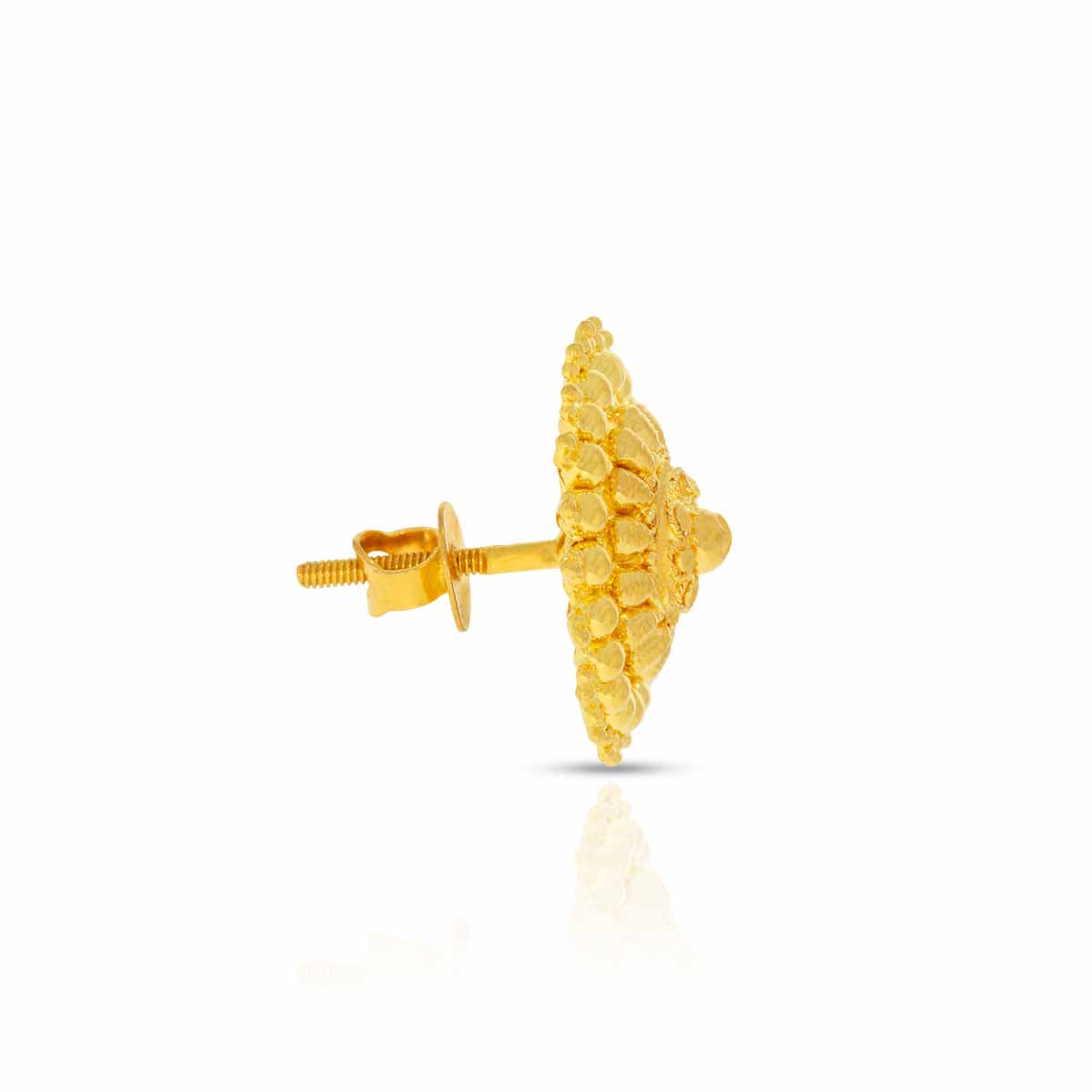 22K Trigonal Gold Studs with Modern Minimalism