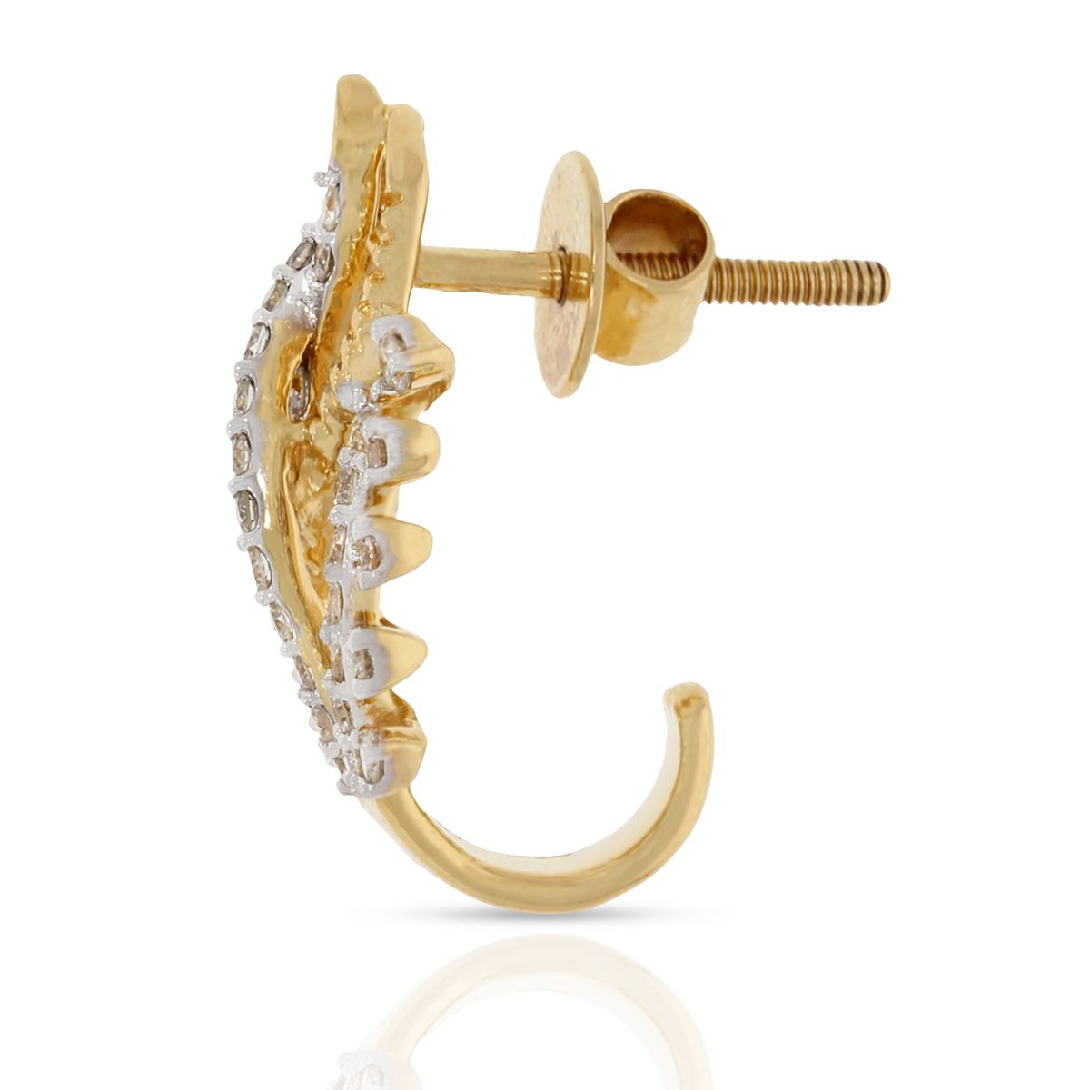 Swirling Elegance Spiral Design 18K Diamond Hoops