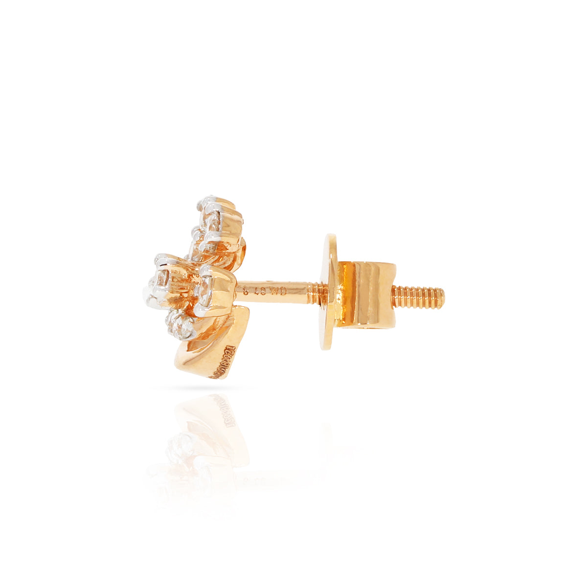Rosy Petal Charm Gold Studs