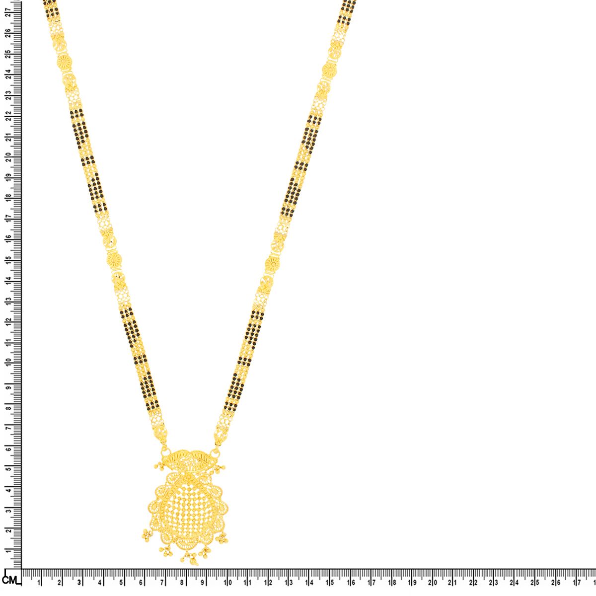 Finely Crafted 22K Marvelous Gold Long Mangalsutra