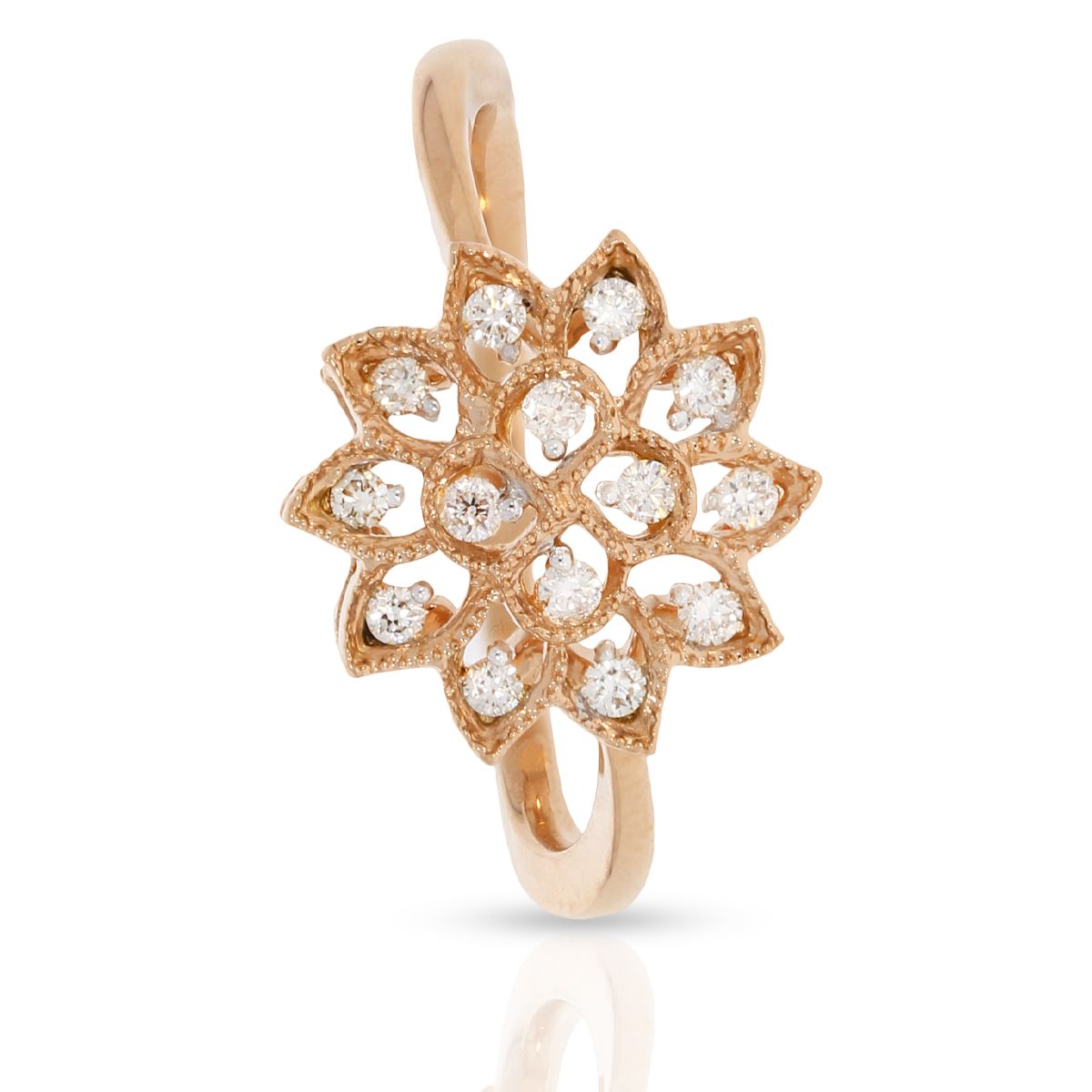 Natural Flower Charm Ring for Women