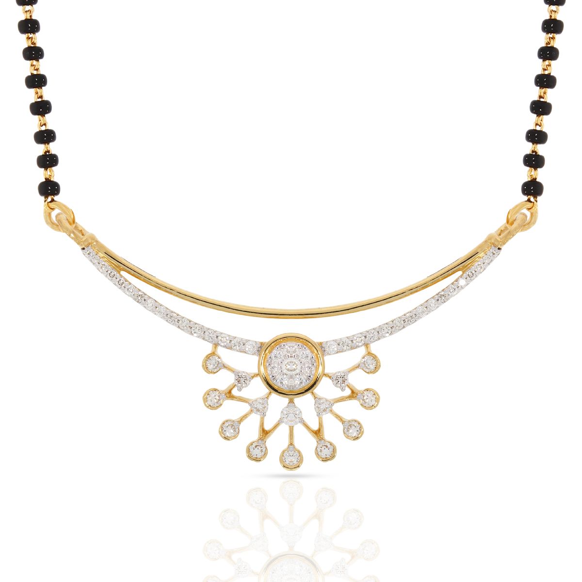Blooming Flower Diamond Tanmaniya Pendant in Gold