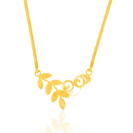 Radiant Foliate Grace Gold Short Necklace